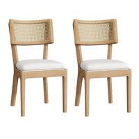 ESSZIMMERSTUHL 2er-Set mit Rattan-Rückenlehne Massivholz Wood - Braun, Holz (58/88/50cm) - Meubliv