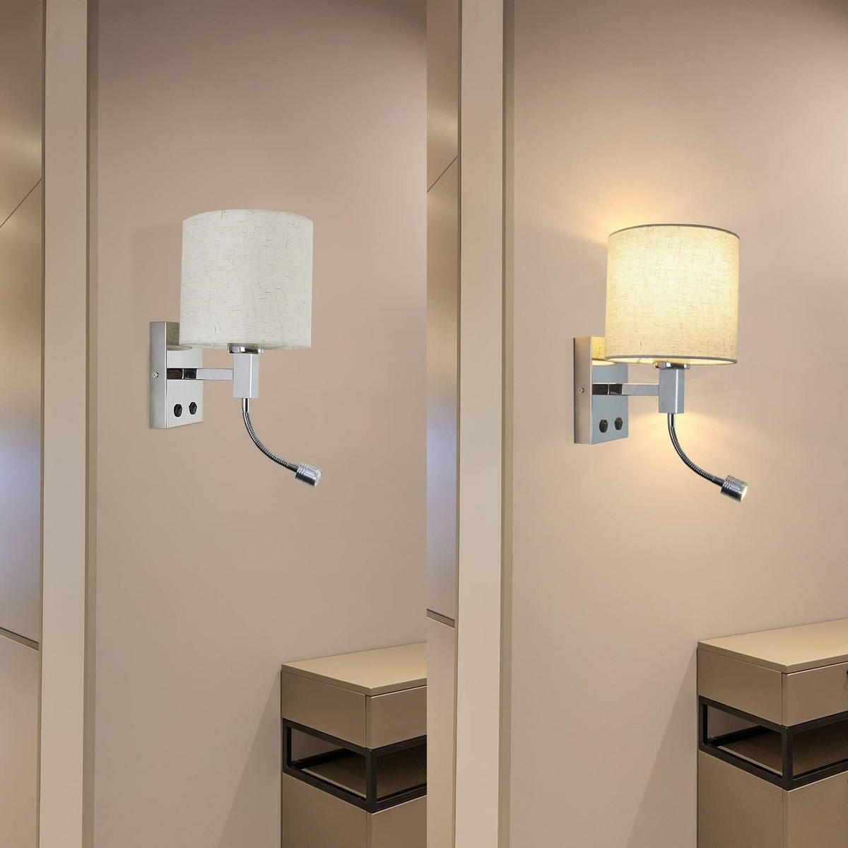 LED nástěnné svítidlo Yarnall 41/19,5/19,5 cm - bílá, kov (19.5/19.5/41cm) - Nettlife