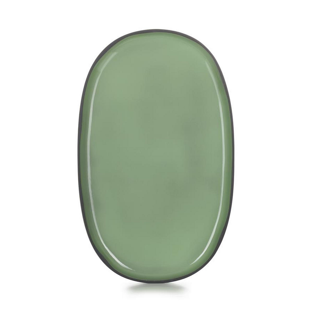 SERVIERTELLER CARACTERE 35,5 cm Minze - Mintgrün, Keramik (21.8/2.5/35.5cm) - Revol Porcelaine France