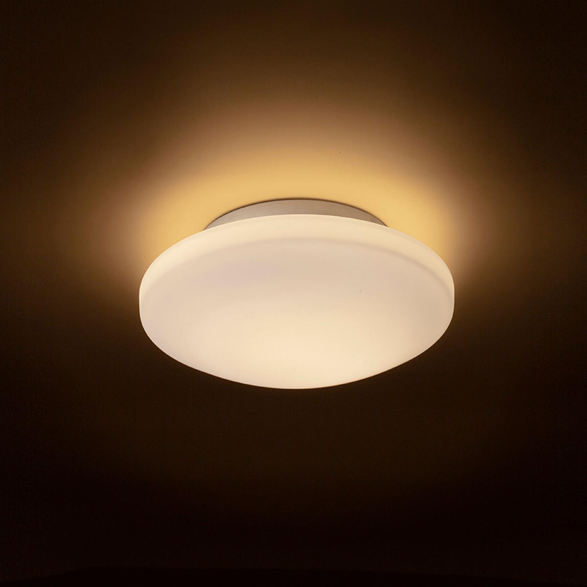 DECKENLEUCHTE SARA LED 26 Opalglas 12 W IP44 - Chromfarben, Glas (26/26/9cm) - Rendl