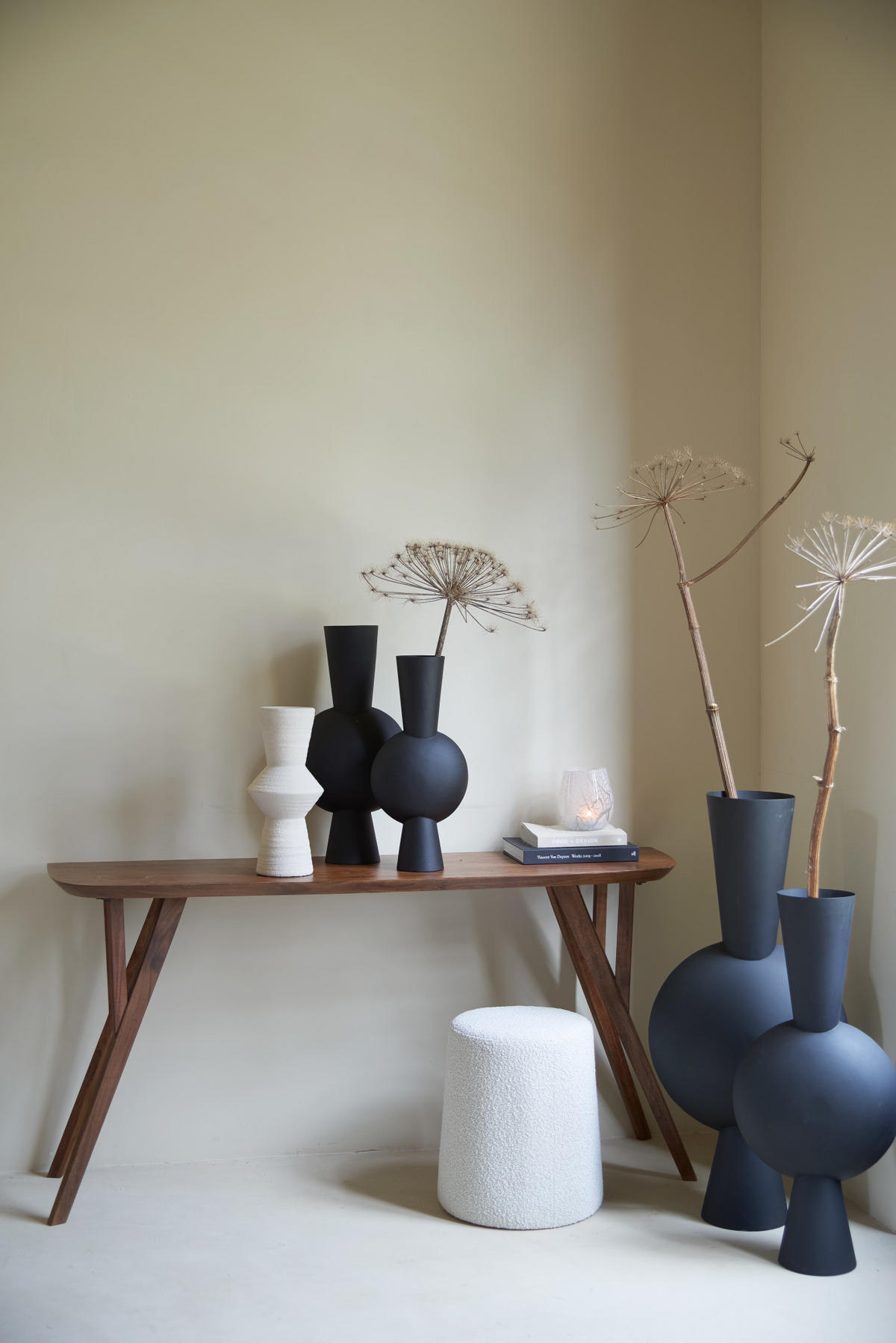 VASE Kavandu Schwarz 31/20/60 cm - Schwarz, Metall (61.5cm) - Light & Living