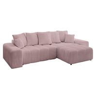 ECKSOFA Ottomane rechts ENIL-L 297x189x68 Rosa Cord - Rosa, Holzwerkstoff/Kunststoff (189/297cm) - ALTDECOR