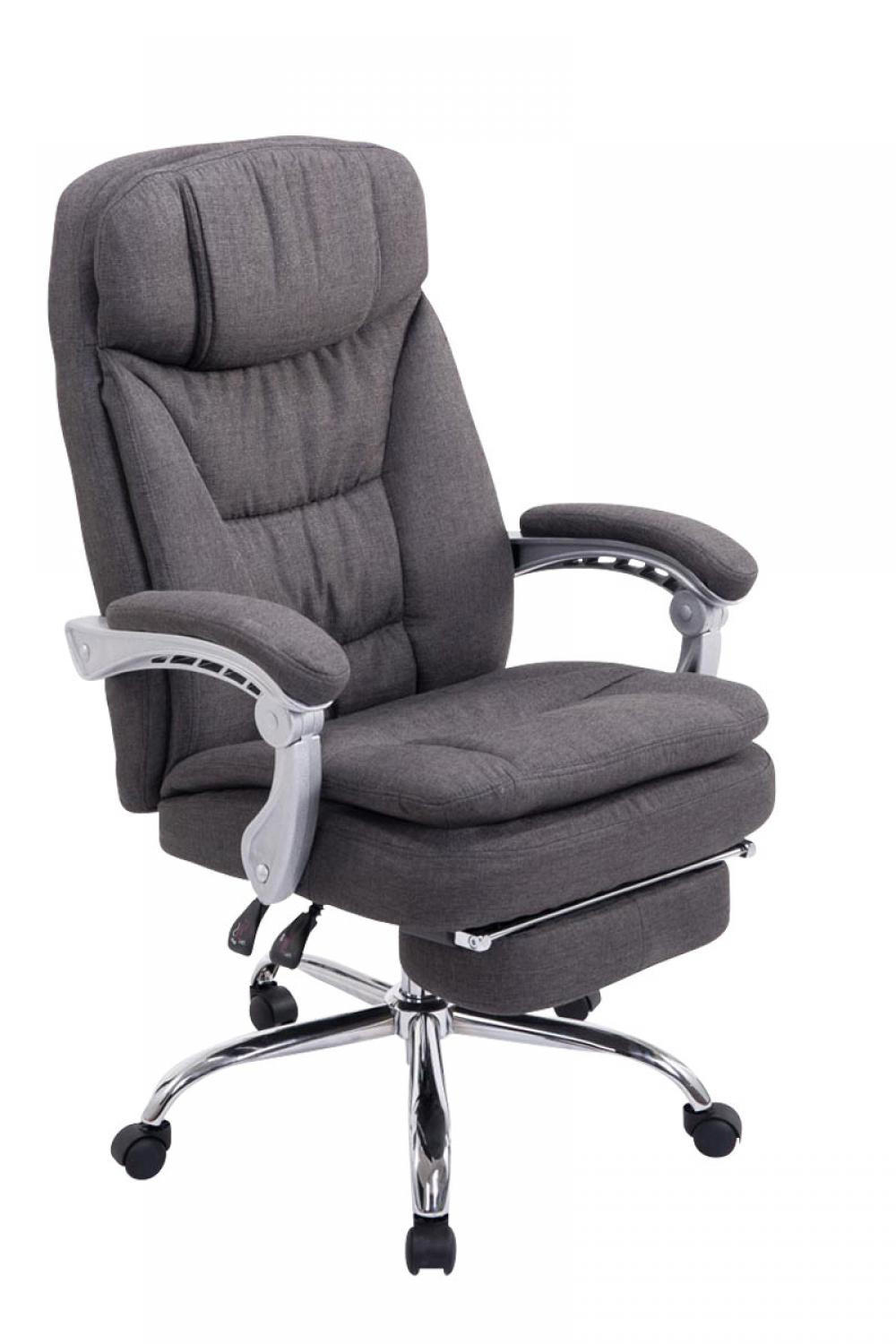CHEFSESSEL Stoff Dunkelgrau - Chromfarben/Dunkelgrau, Textil/Metall (67/112/67cm) - CLP