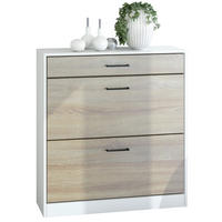 SCHUHSCHRANK Elvas Front in Eiche Sägerau - Eiche San Remo, Holzwerkstoff (89/95.5/27cm) - Vladon