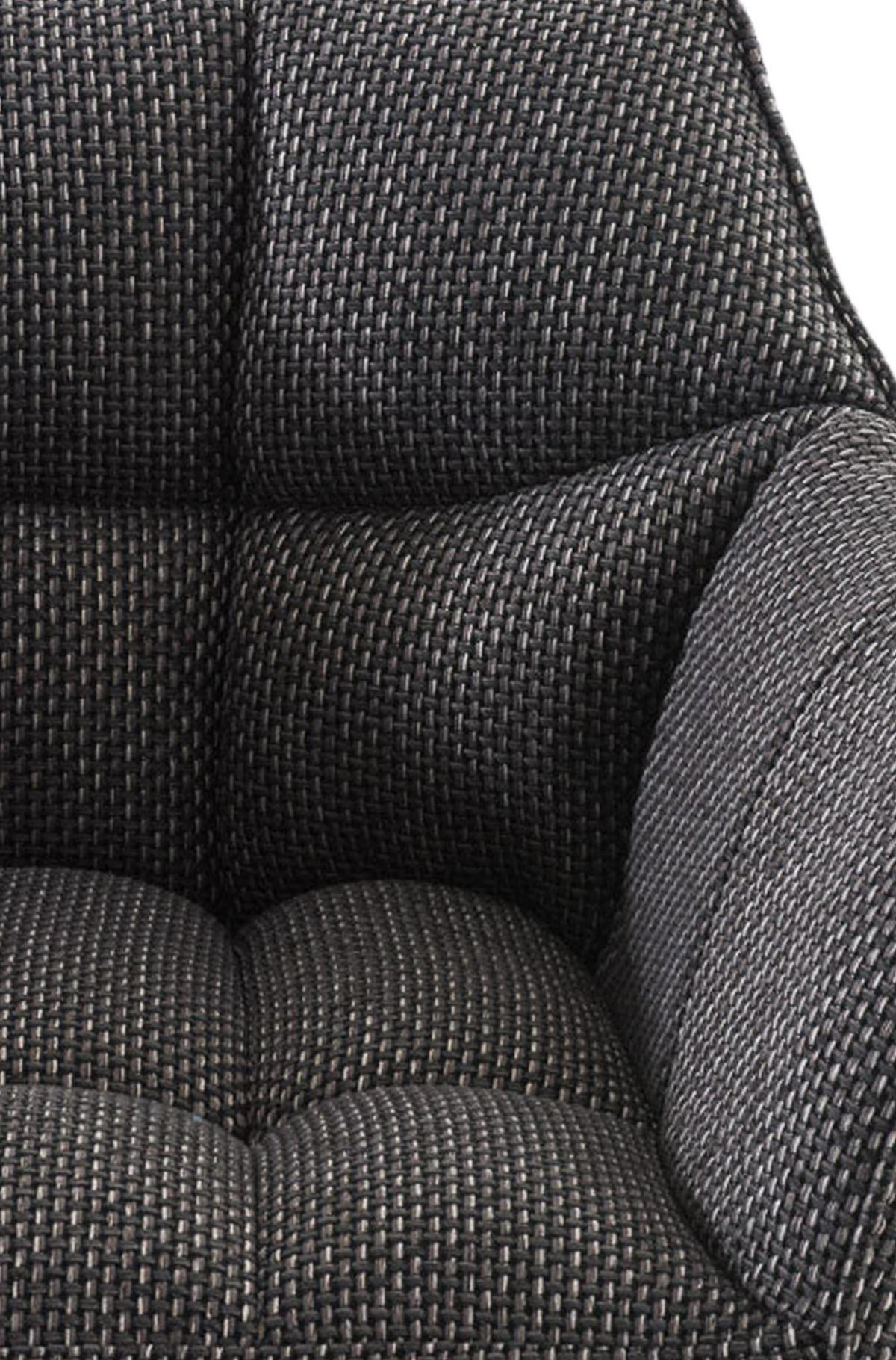 BARHOCKER 2er Set Stoff Titangrau - Graubraun/Schwarz, Textil/Metall (64/88/45cm) - CLP