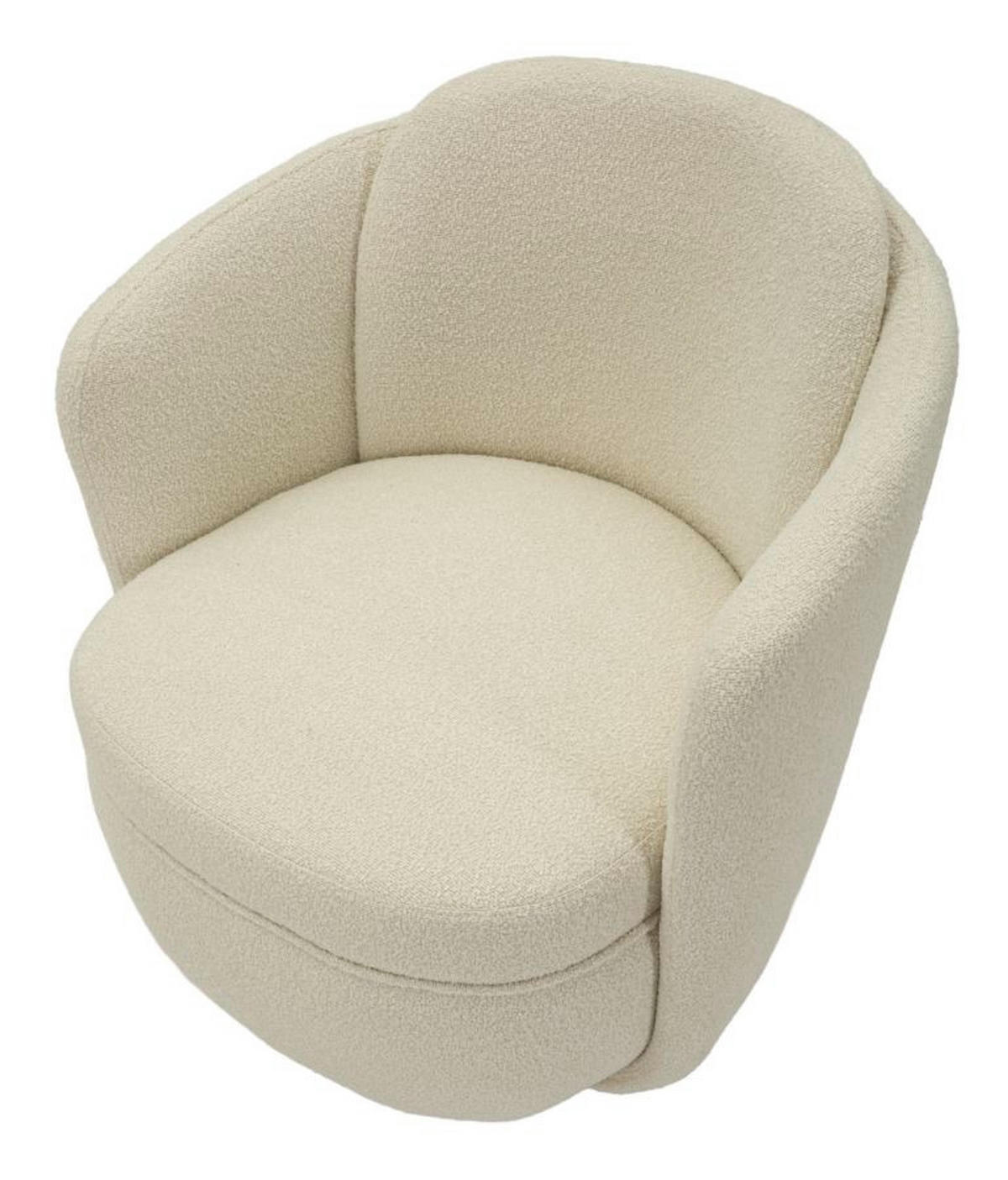 SESSEL Torino Swivel, cremefarben, Polyester, Eisen und Sperrholz, 70 x 72 x 75 cm - Creme, Holzwerkstoff/Kunststoff (70/75/72cm) - Mauro Ferretti