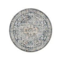 VINTAGE-TEPPICH George waschbar ø 160 cm rund - Blau, Kunststoff (160/160cm) - benuta