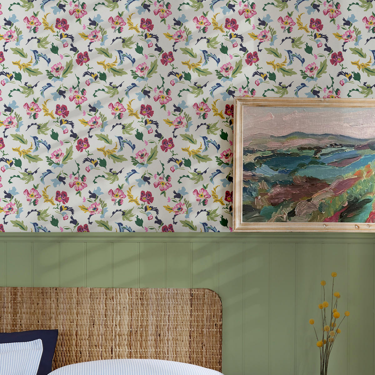VLIESTAPETE Cambridge gemalten Blumen 1005x52cm - Multicolor, Papier/Kunststoff (52/1000cm) - Joules