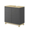 WASCHBECKENUNTERSCHRANK Livia Anthrazit 60 x 60 cm mit 2 Türen - Anthrazit/Naturfarben, Holzwerkstoff (60/60/30cm) - Vicco
