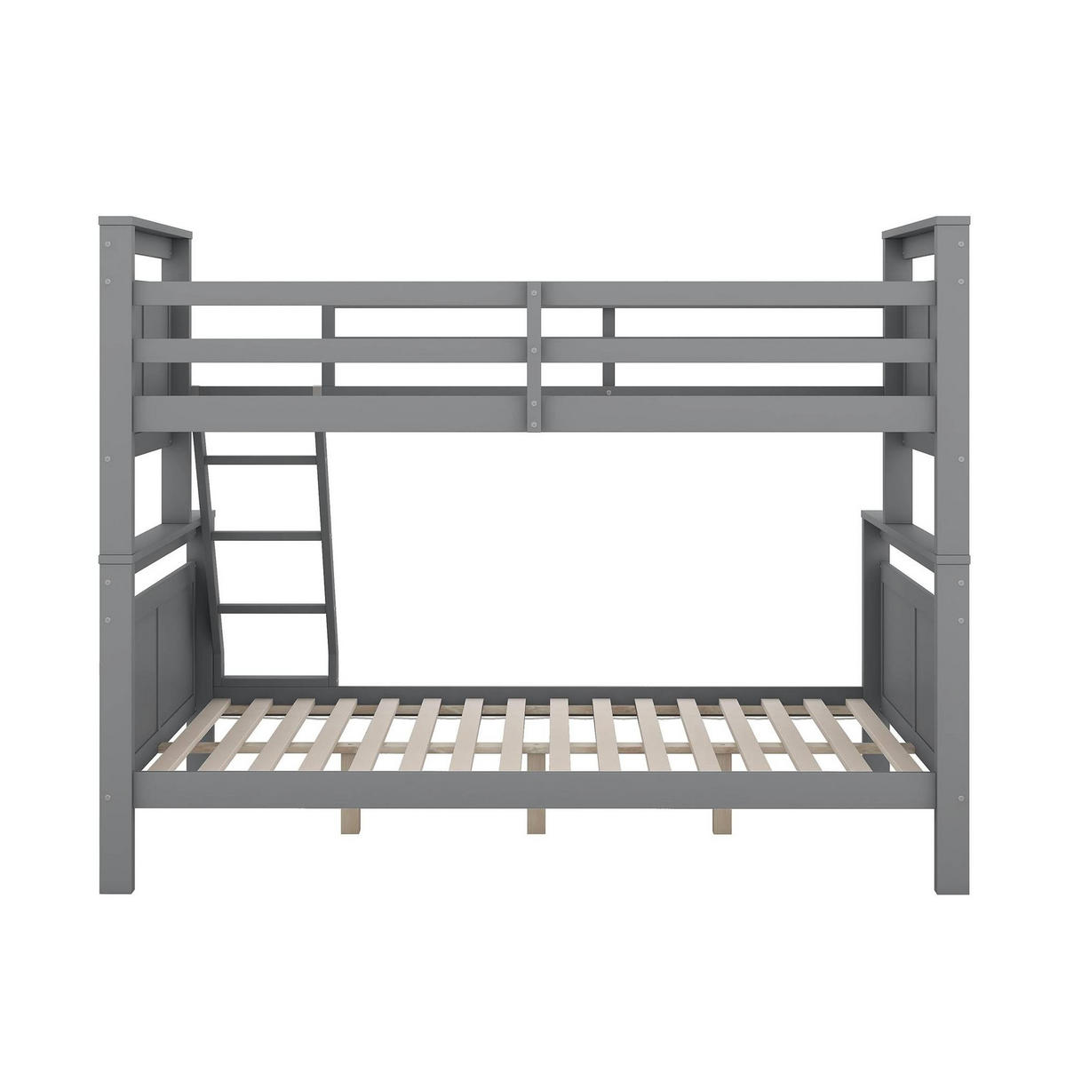 ETAGENBETT 90/140/200 cm mit Leiter, Sicherheitsgeländer und Umbaufunktion zu 2 Betten, Grau - Grau, Holzwerkstoff (140/200cm) - Redom