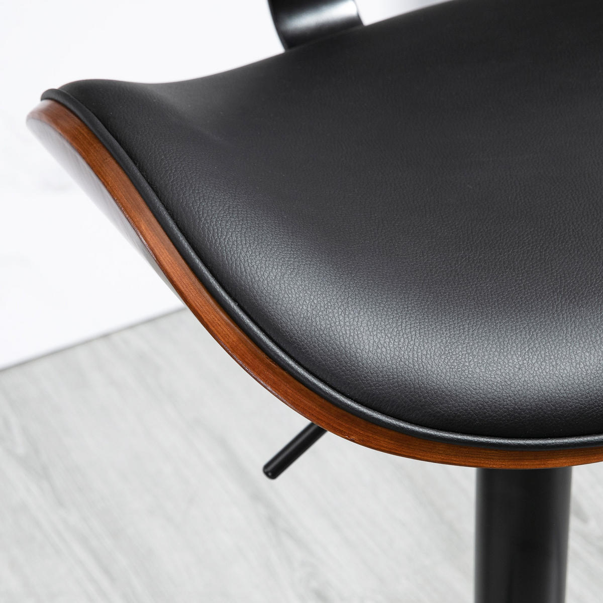 BARHOCKER, Kunstleder, Stahl, Schwarz - Schwarz, Kunststoff (52/112/53cm) - HOMCOM