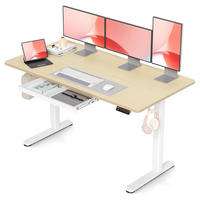 SCHREIBTISCH höhenverstellbar 140 x 60 cm mit Schublade und Memory-Funktion Beige - Beige, Holzwerkstoff (60/120/118cm)