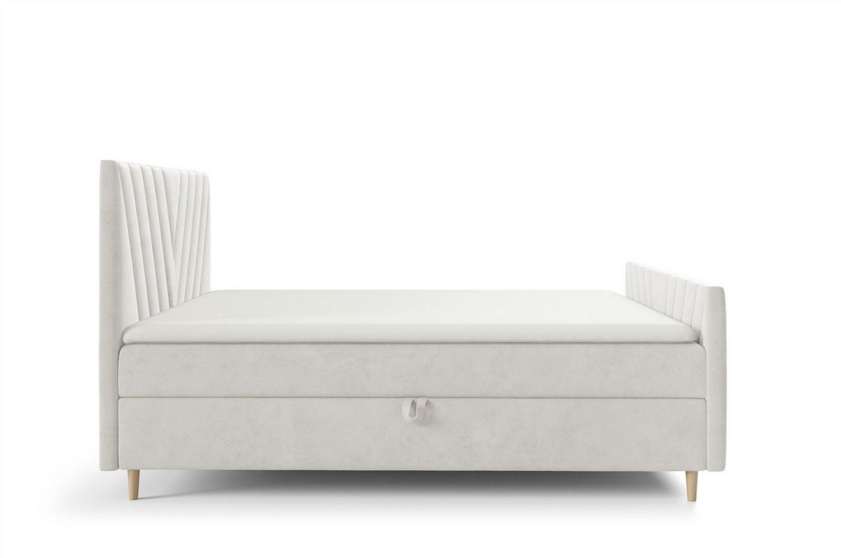 BOXBETT Carlito Premium - Weiß, Holzwerkstoff/Textil (200/220cm) - Fun Möbel