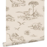 TAPETE Dinosaurier 53 cm x 10.05 m - Beige, Papier (53/0.1cm) - ESTAhome