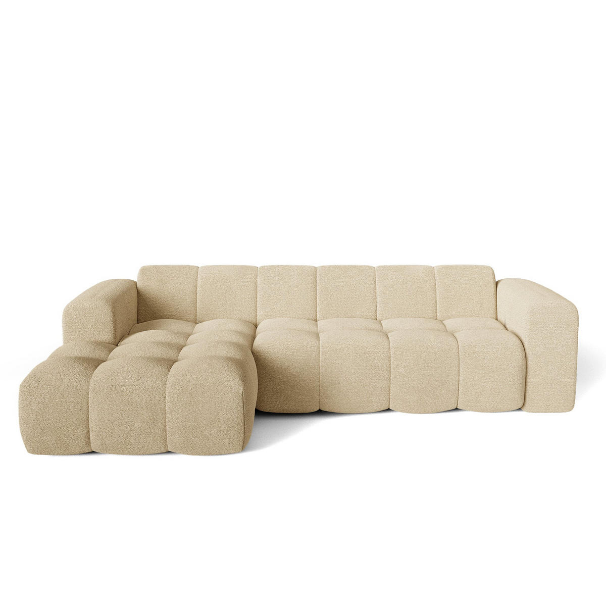 ECKSOFA (links) BLOOM Frottee Beige 290cm - Beige, Textil (290/164cm) - Premium Interiors