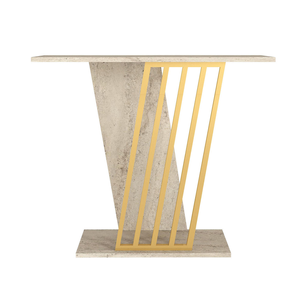 KONSOLENTISCH Gravity Beige Granit Optik - Beige, Holzwerkstoff (29/90/77cm) - moebel17