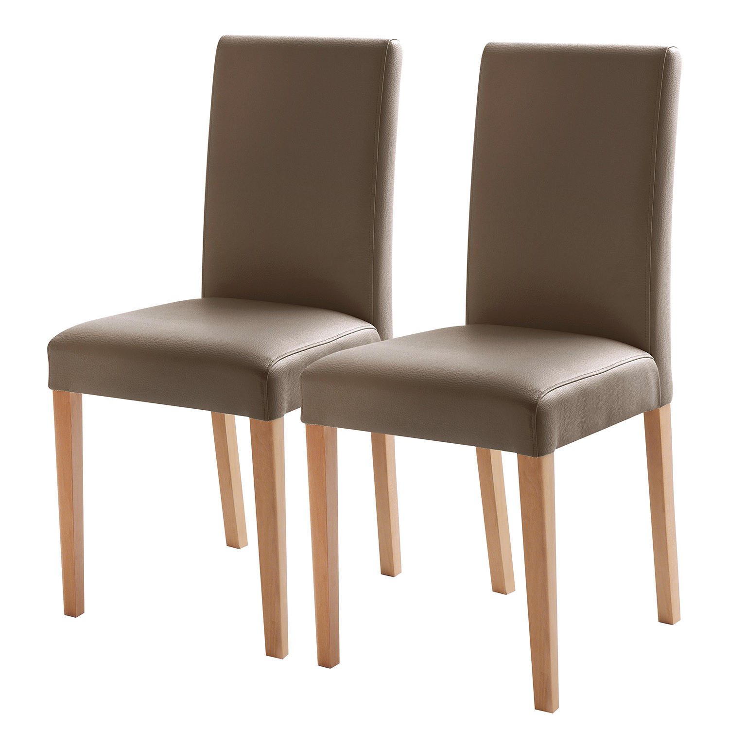 HOME24 Esszimmerstuhl Flen (2er-Set) - Cappuccino, Holz/Kunststoff (44/92/57cm) - home24
