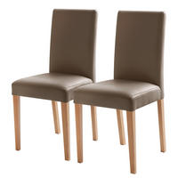 HOME24 Esszimmerstuhl Flen (2er-Set) - Cappuccino, Holz/Kunststoff (44/92/57cm) - home24