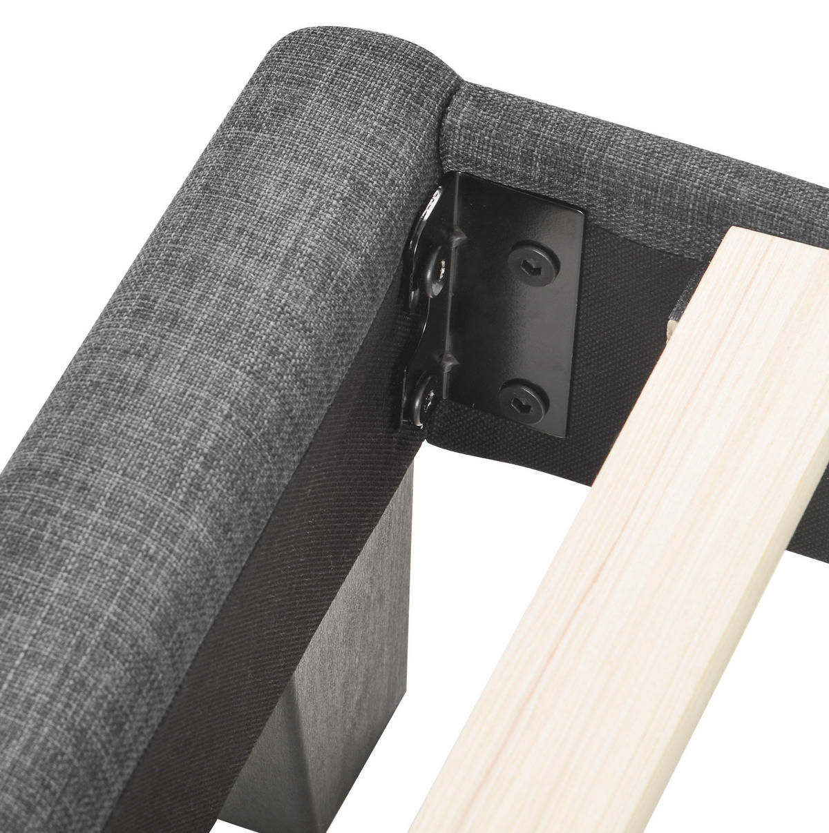 POLSTERBETT mit Matratze und Lattenrost 140x200 cm Leinen Grau - Grau, Holzwerkstoff (140/200cm) - Beauniv