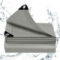 ABDECKPLANE Wasserdicht PE mit Ösen 1,5 x 6 Grau - Grau, Kunststoff (600/150cm) - Woltu