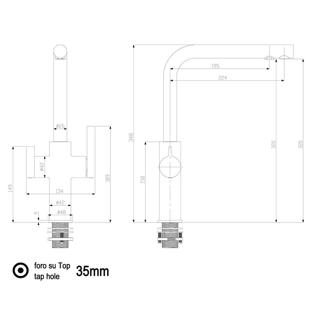 Thumbnail - Vizio 3-Wege-Küchenarmatur,, Schwarz, Metall, 22.4x34.8x22.4 cm, schwenkbarer Auslauf 360°, flexible Anschlussschläuche,...