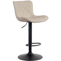 BARHOCKER Lederlook creme - Creme/Schwarz, Textil/Metall (48/83/54cm) - CLP