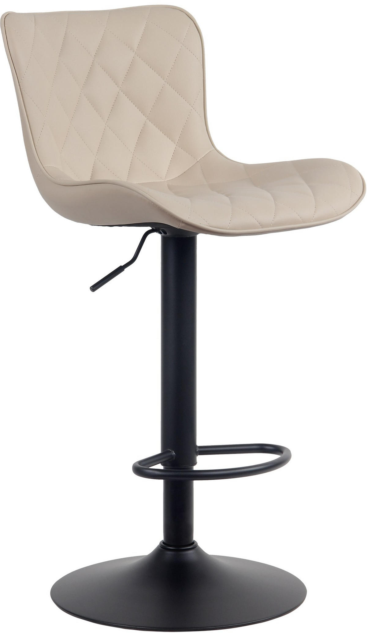 BARHOCKER Lederlook creme - Creme/Schwarz, Textil/Metall (48/83/54cm) - CLP