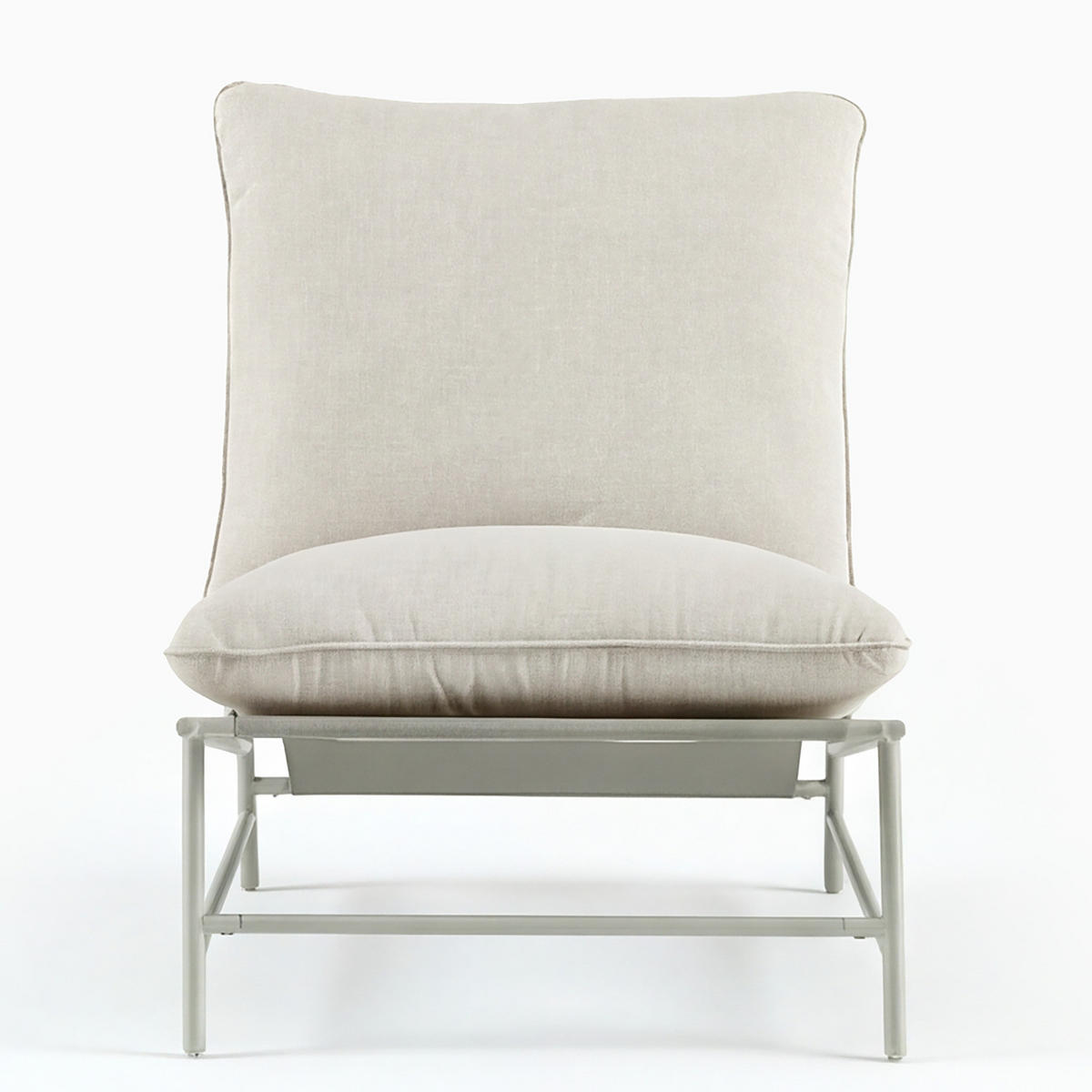 GARTENSESSEL - 2er-Set - Stahl / Webstoff - Beige - Beige, Textil/Metall (70/76/87cm) - home24