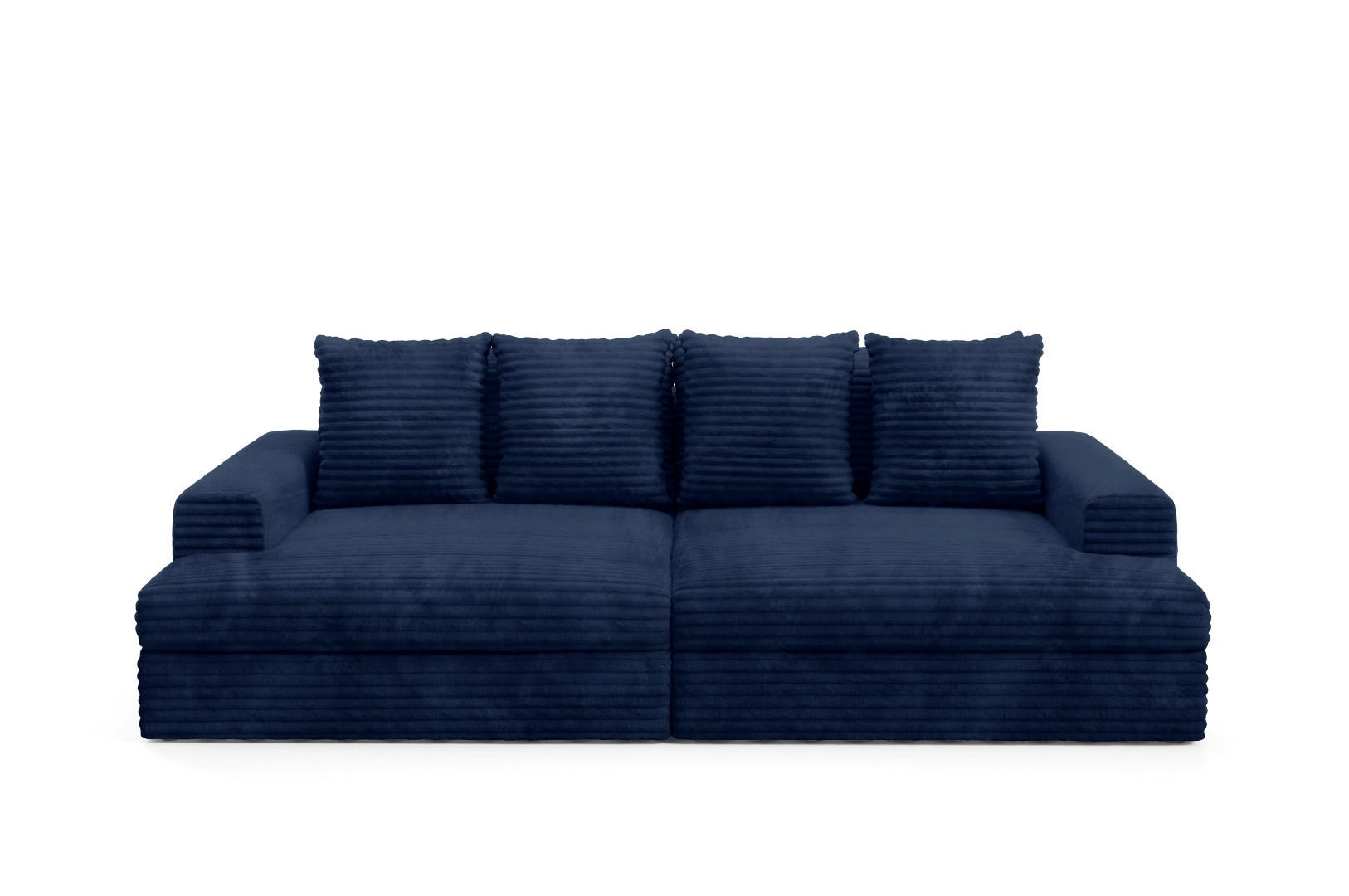 SCHLAFSOFA Premium Extra Komfort Dunkelblau - Schwarz/Dunkelblau, Holz/Holzwerkstoff (272/42/167cm) - Furnisell