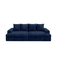 SCHLAFSOFA Premium Extra Komfort Dunkelblau - Schwarz/Dunkelblau, Holz/Holzwerkstoff (272/42/167cm) - Furnisell