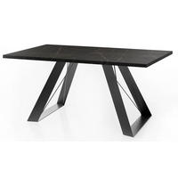 ESSTISCH Colter Weiß rechteckig ausziehbar, Marmor Schwarz 160-260/90/76 cm - Anthrazit/Weiß, Holzwerkstoff/Metall (160/90/76cm) - WFL GROUP