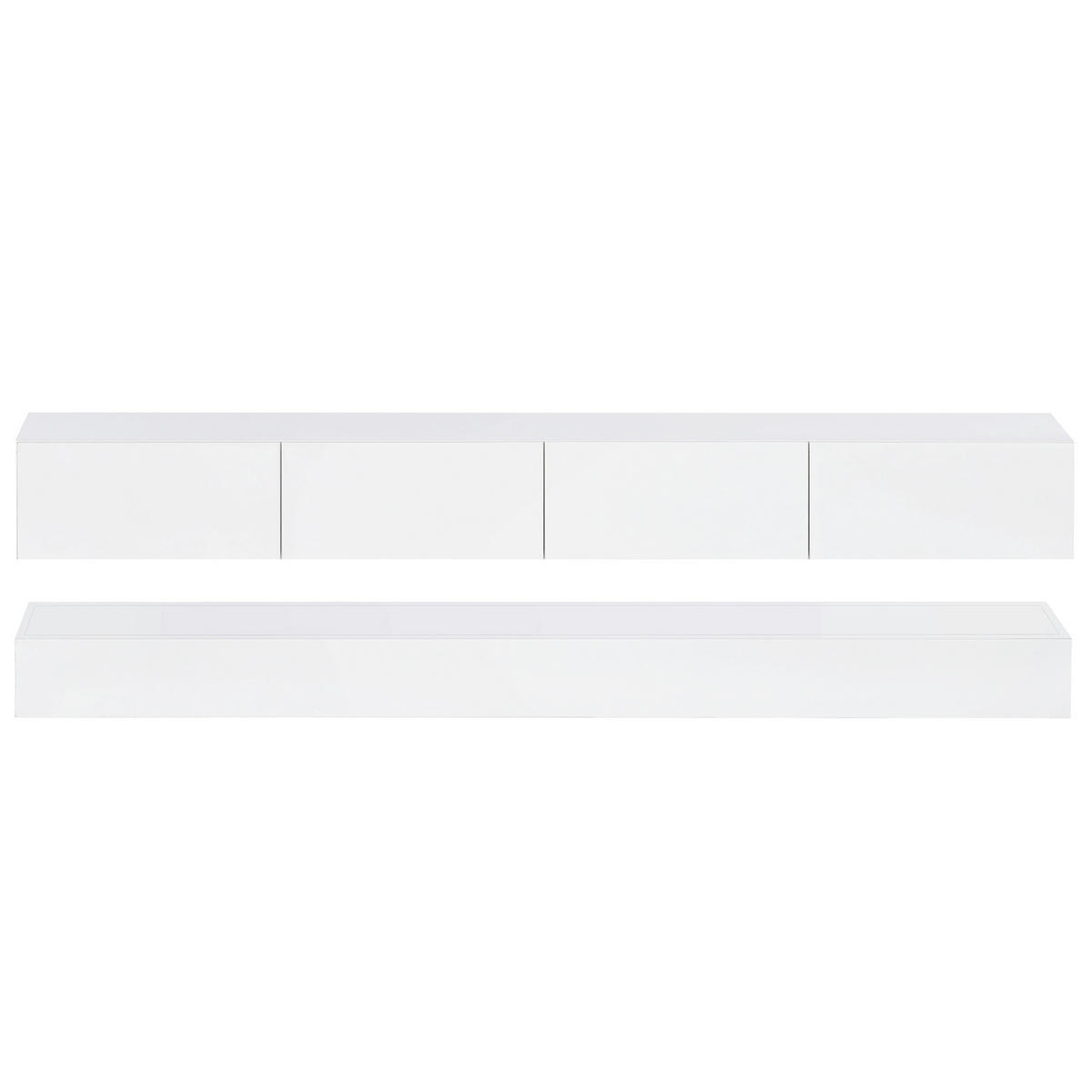 TV-ELEMENT wandhängend 130 x 33 cm MDF White mit LED-Beleuchtung - Weiß, Holzwerkstoff (33/15/130cm) - Beauniv