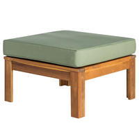 LOUNGEHOCKER - Webstoff / Akazie massiv - Olivgrün, Holz/Textil (60/38/60cm) - home24