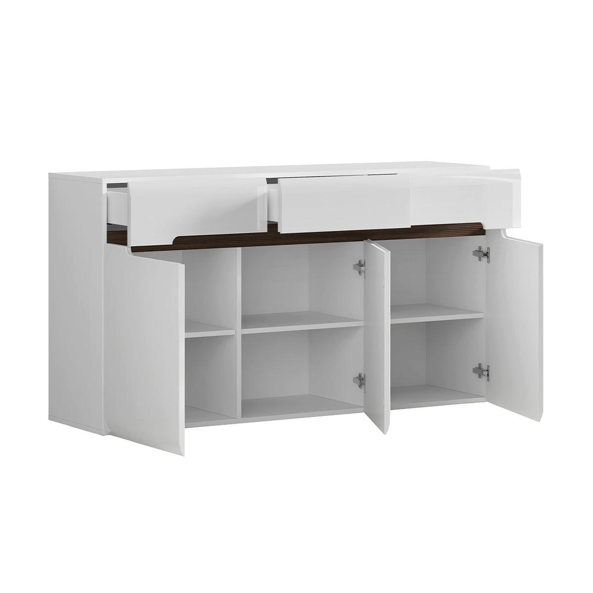 KOMODA Darrel Bela - bela, leseni material (150/84/41cm) - Petits-meubles
