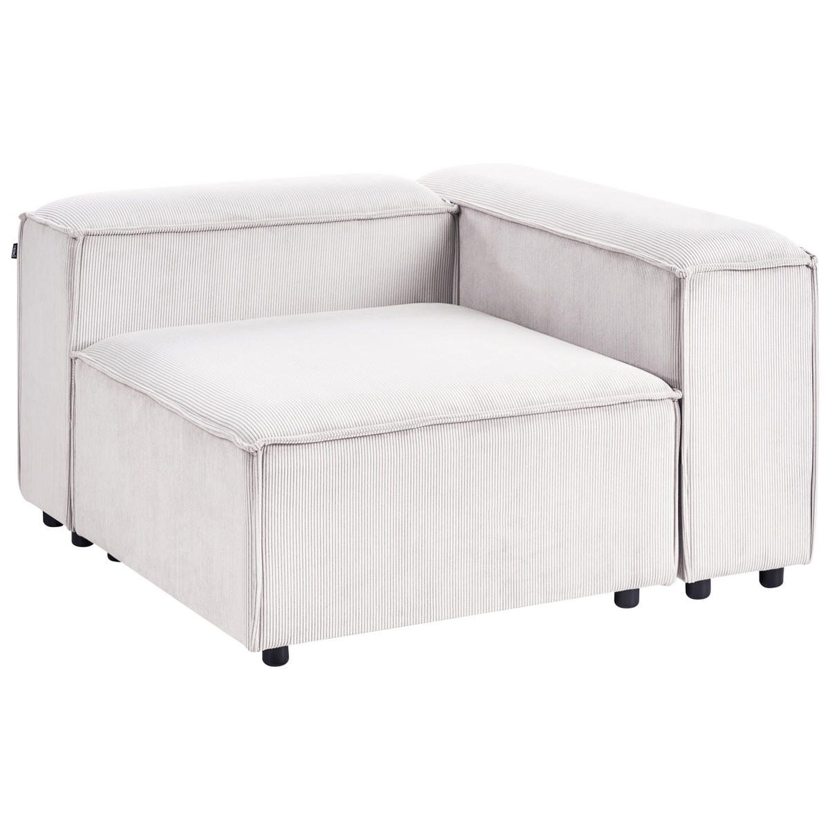 ECKMODUL Cord Cremeweiß linksseitig Ardal - Creme, Textil (120/68/120cm) - Beliani