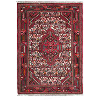 ORIENTTEPPICH handgeknüpft Assadabad Beige, Rot 121/86 cm Schurwolle - Beige/Rot, Textil (86/121cm) - Looma
