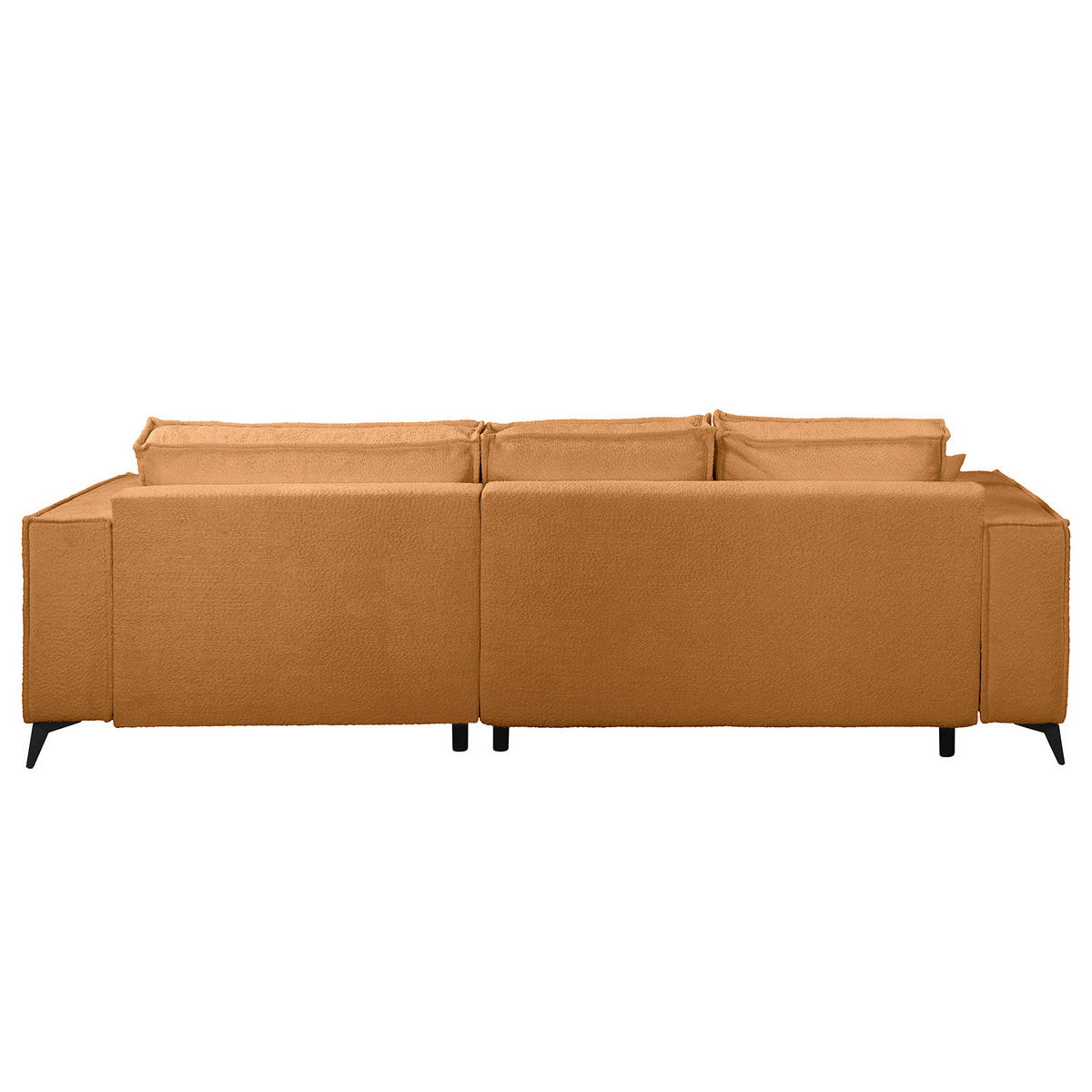 ECKSOFA mit Schlaffunktion - Beige/Schwarz, Textil (294/185cm) - home24