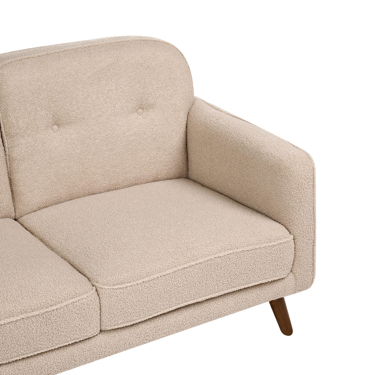 2-SITZER-SOFA Bouclé Beige Ettrum - Beige/Braun, Textil (149/87/84cm) - Beliani