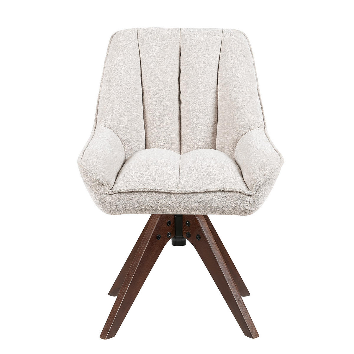 DREHSTUHL Mika-Lio 2er-Set - Nussbaumfarben/Creme, Eichenholz/Holz (60/88/68cm) - DUBI Möbel