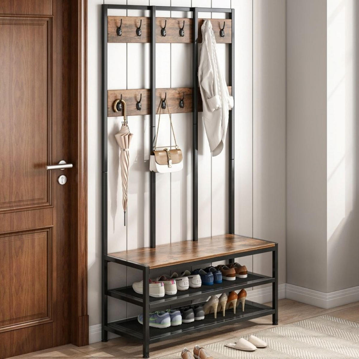 KLEIDERSTÄNDER, braun 100/40/186cm - Braun, Holzwerkstoff (100/186/40cm) - Rebiko