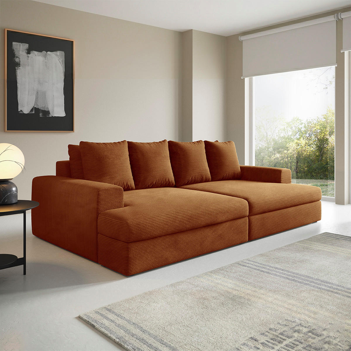 SOFA Paola 3 Sitzplätze Ziegelrot - Rot, Holz (272/86/167cm) - Petits-meubles