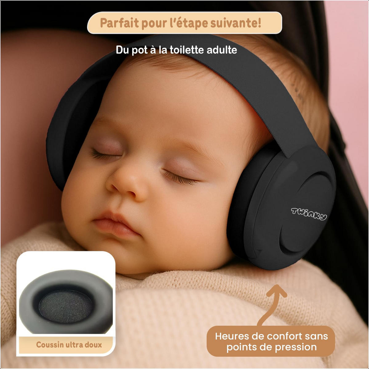 OHRENSCHÜTZER für Baby und Kinder 0-36 Monate Schwarz - Schwarz, Kunststoff (7/5cm) - Twinky