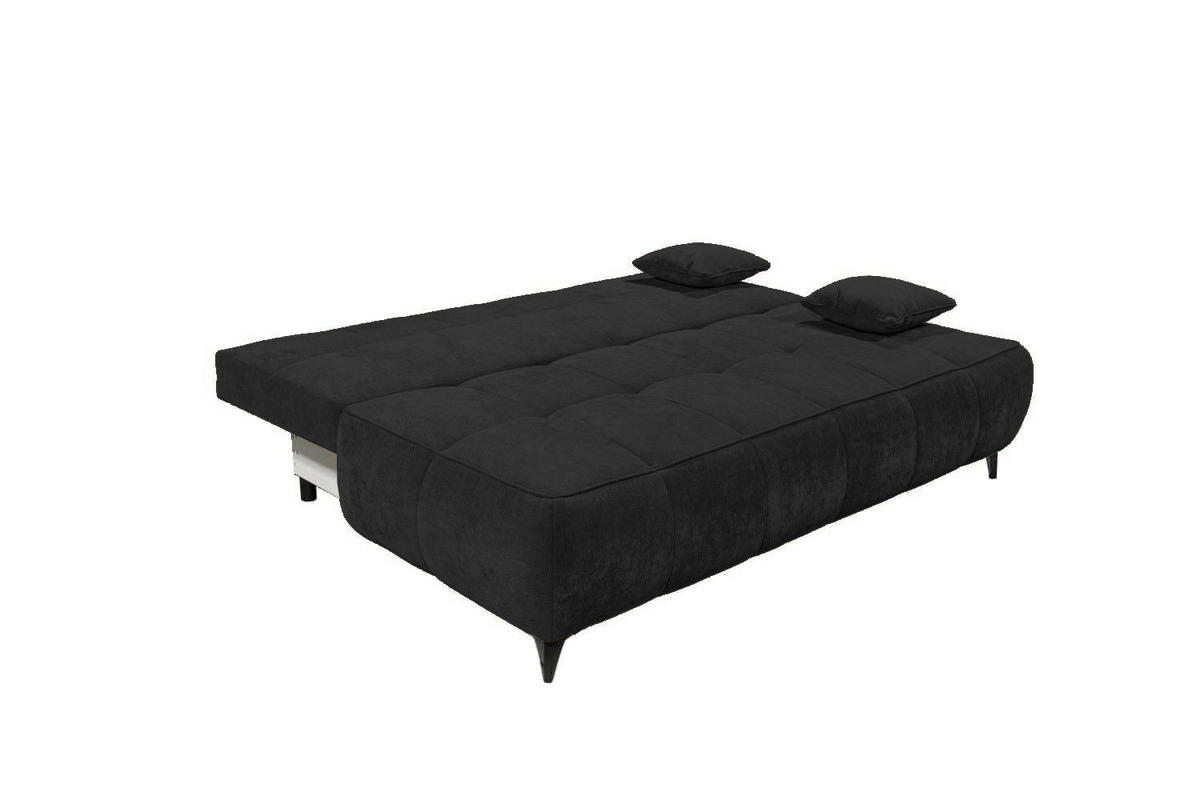 SCHLAFSOFA mit Bettkasten und Schlaffunktion - Schwarz Hochglanz/Schwarz, Kunststoff/Textil (215/96/106cm) - ed exciting design