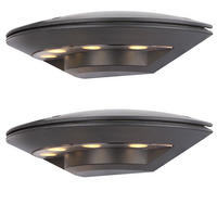 LED AUSSEN-WANDLEUCHTE Aluminium Anthrazit 2er Set - Anthrazit, Metall (24.5/6.6/12.5cm)
