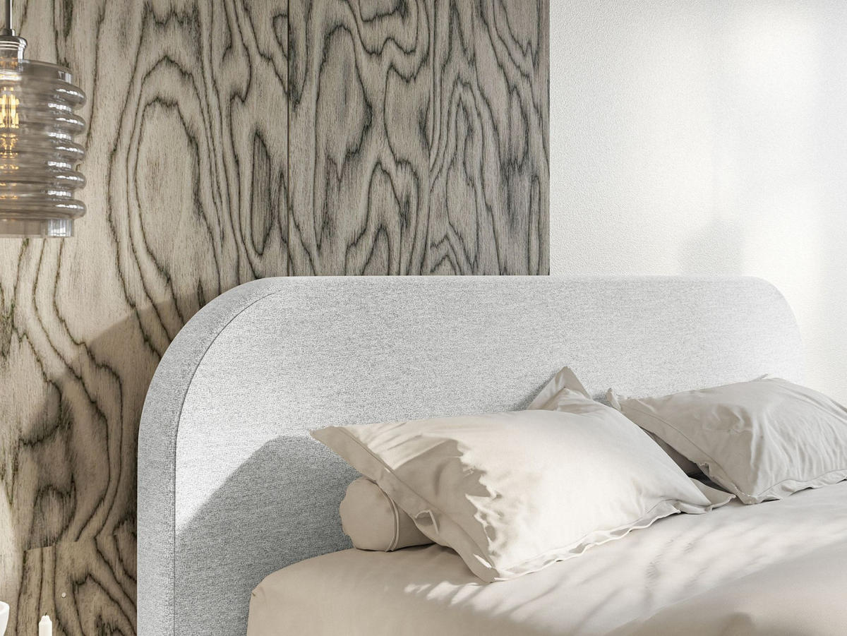 POLSTERBETT Umike Hellgrau Chenille mit Bettkasten 180x200 cm - Hellgrau, Textil (180/200cm) - Selsey