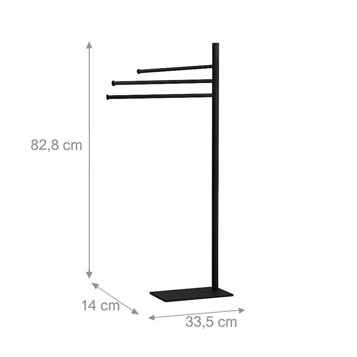 HANDTUCHSTÄNDER - Schwarz, Textil/Metall (33.5/83/14cm) - Relaxdays