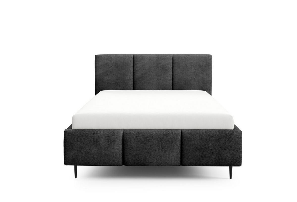 POLSTERBETT Miami Komplettset - Schwarz, Holzwerkstoff/Textil (140/200cm) - Fun Möbel