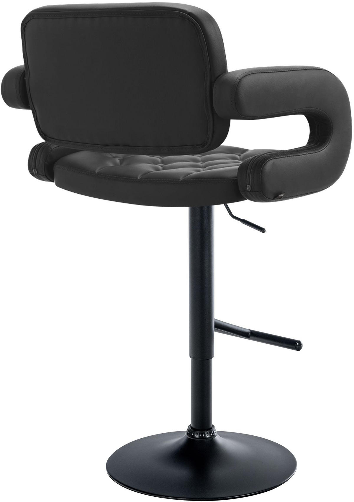 BARHOCKER Lederlook schwarz - Schwarz, Textil/Metall (62/103/55cm) - CLP