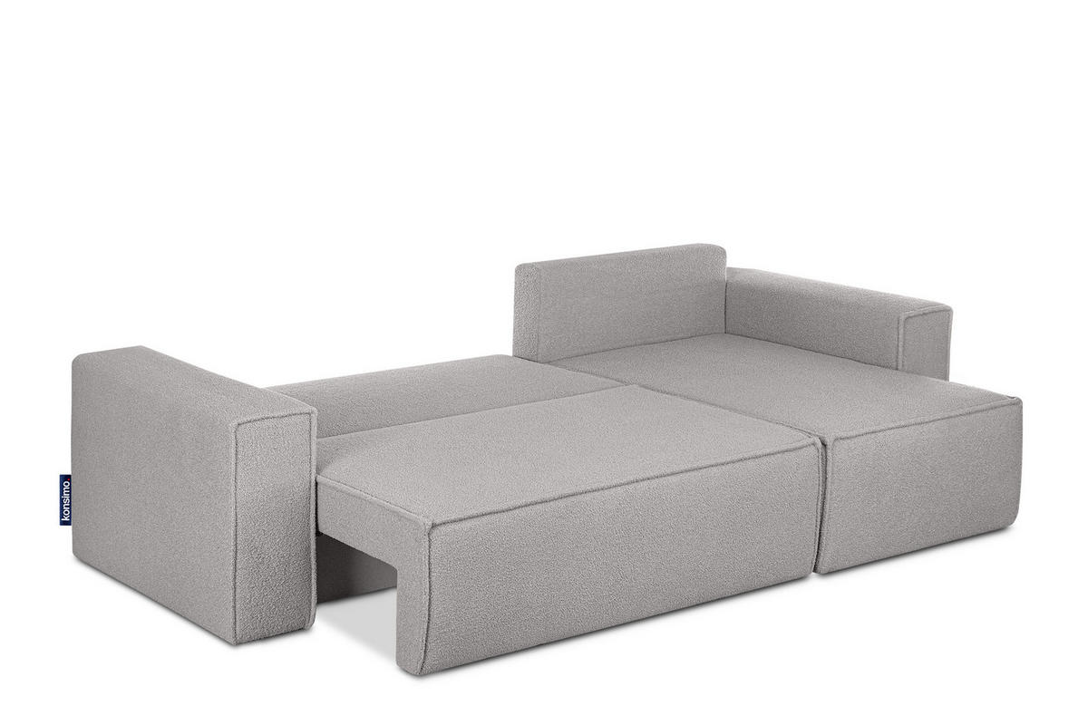 ECKSCHLAFSOFA-LINKS/RECHTS NAPI II in Pet Friendly Stoff, aschfahl - Hellgrau/Grau, Textil (262/148cm) - KONSIMO®