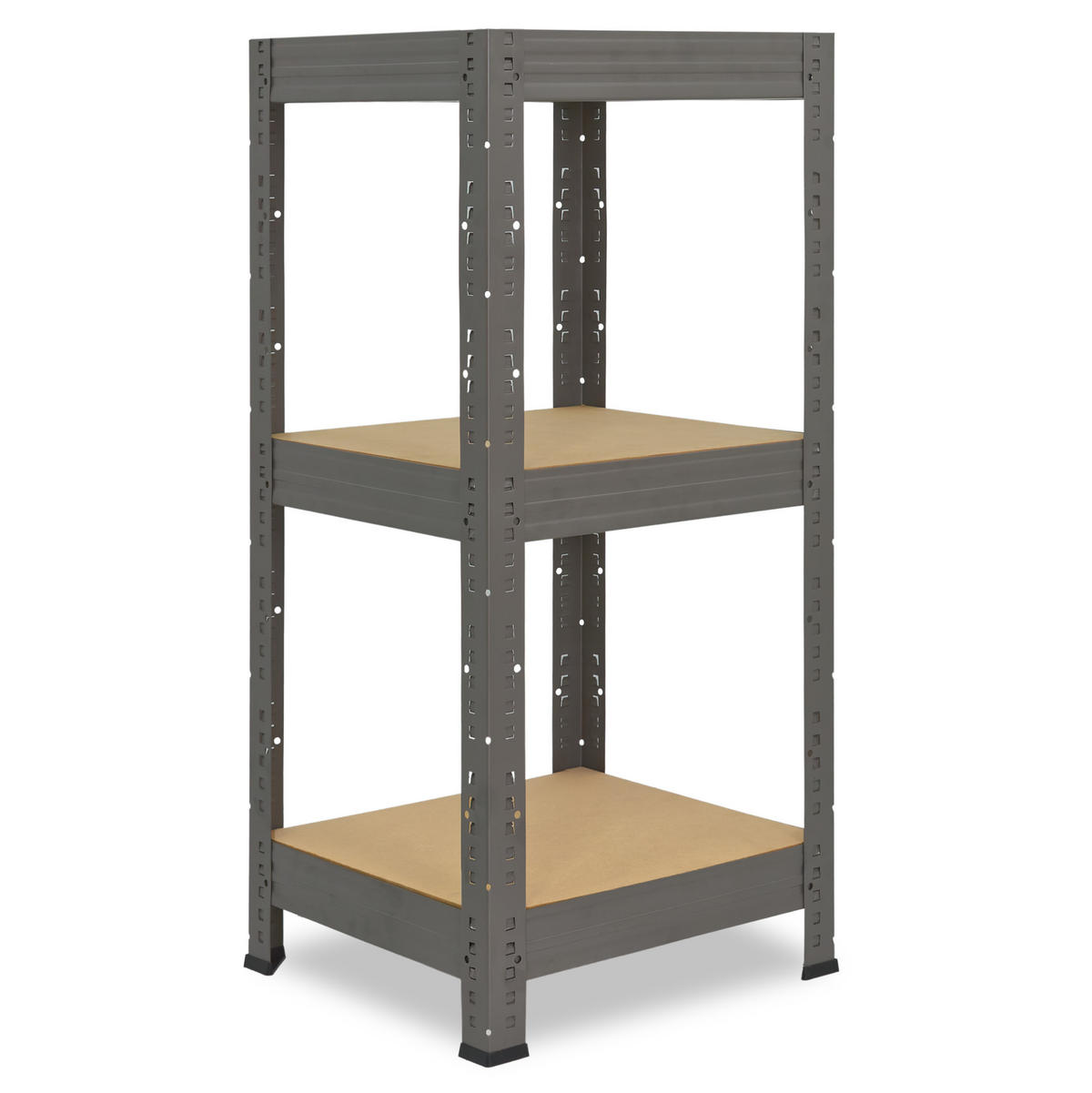 SCHWERLASTREGAL PRO 90x50x50 cm in grau mit 3 Böden und 200 kg Traglast pro Boden - Grau, Metall (50/90/50cm) - shelfplaza